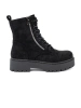 Women's black ankle boots with suede finish