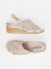 Beige wedge sandals