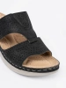 Black comfortable cut-out sandals