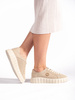 Light Beige Suede Platform Shoes