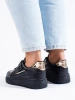 Czarne sneakersy damskie na platformie 