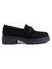 Suede Loafers in Black