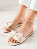 Beige Bow Slip-On Sandals