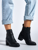 Black Block Heel Booties