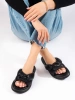 Women's Black Slides