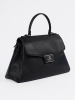 Black Handbag with Handle and Strap