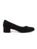 Black Suede Block Heel Pumps by Sergio Leone