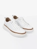 White Leather Platform Sneakers Sergio Leone