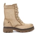 Suede Beige Worker Boots with Solid Tread