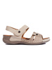 Beige Velcro Strap Sandals