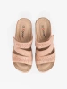 Light pink wedge flip-flops