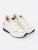 Beige Sneakers with Shimmering Gold Accents