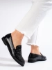 Sleek Black Patent Leather Loafers