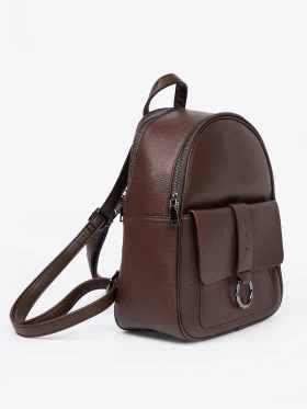 Brown women's backpack made of eco leather