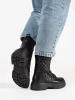 Black quilted platform boots