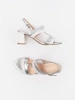 Silver Block Heel Sandals Sergio Leone