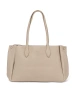 Beige faux leather shopper bag
