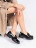 Elegant Black Platform Loafers with Buckle and Sparkling Accents