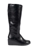 Black Wedge Boots