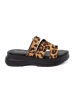 Women's platform leopard print slides
