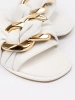 Women's flat white flip-flops