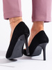 Classic Black Suede Heels by Sergio Leone