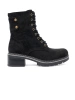 Black lace-up worker boots with thick sole