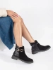 Black Ankle Boots with Decorative Buckle