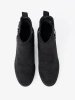 Black Suede Ankle Boots with Elastic Insert