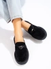 Black Suede Slip-On Loafers by Potocki