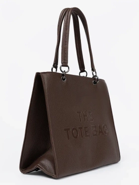 Coffee Shopper Bag with Embossed Inscription