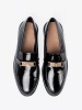 Elegant Patent Loafers with Gold Ornament