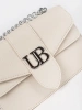 Light Beige Small Shoulder Bag with Silver Chain