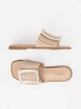 Tweed flat sole mules beige