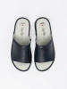 Women's navy blue slides with leather insole