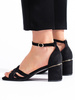 Black Suede Heeled Sandals