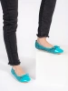 Blue Patent-Toe Flats