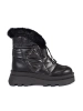 Black Platform Snow Boots with Black Faux Fur Trim