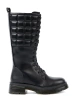 Classic Black Lace-up Boots with Zipper