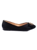 Black Suede Ballet Flats with Potocki Ornament