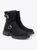 Modern Black Ankle Boots with Silver Buckles