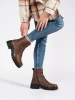 Sergio Leone Dark Brown Leather Ankle Boots with Chunky Soles
