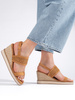 Charming Brown Wedge Sandals