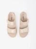 Beige women's sandals with velcro straps