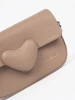 Beige Crossbody Bag with Heart
