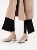 Beige heeled loafers