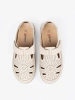 Women's beige perforated velcro shoes