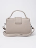 Small handbag with handle in taupe color