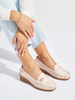 Beige Loafers with Buckle