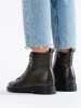 Lace-Up Dark Green Vinceza Ankle Boots